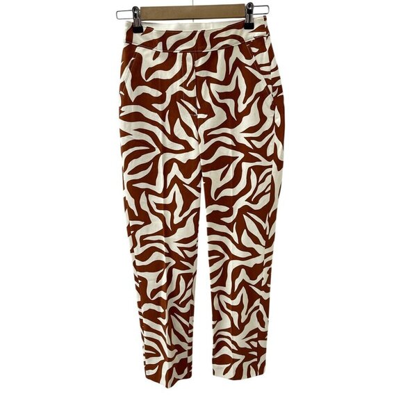 SPANX On-the-Go Ankle Slim Straight Pants Pull On Clay Zebra Brown Women XS - Picture 5 of 16